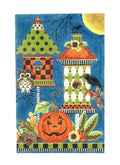 Autumn ~ Autumn Halloween Crow's House Large 18 Mesh handpainted Needlepoint Canvas by Kelly Clark