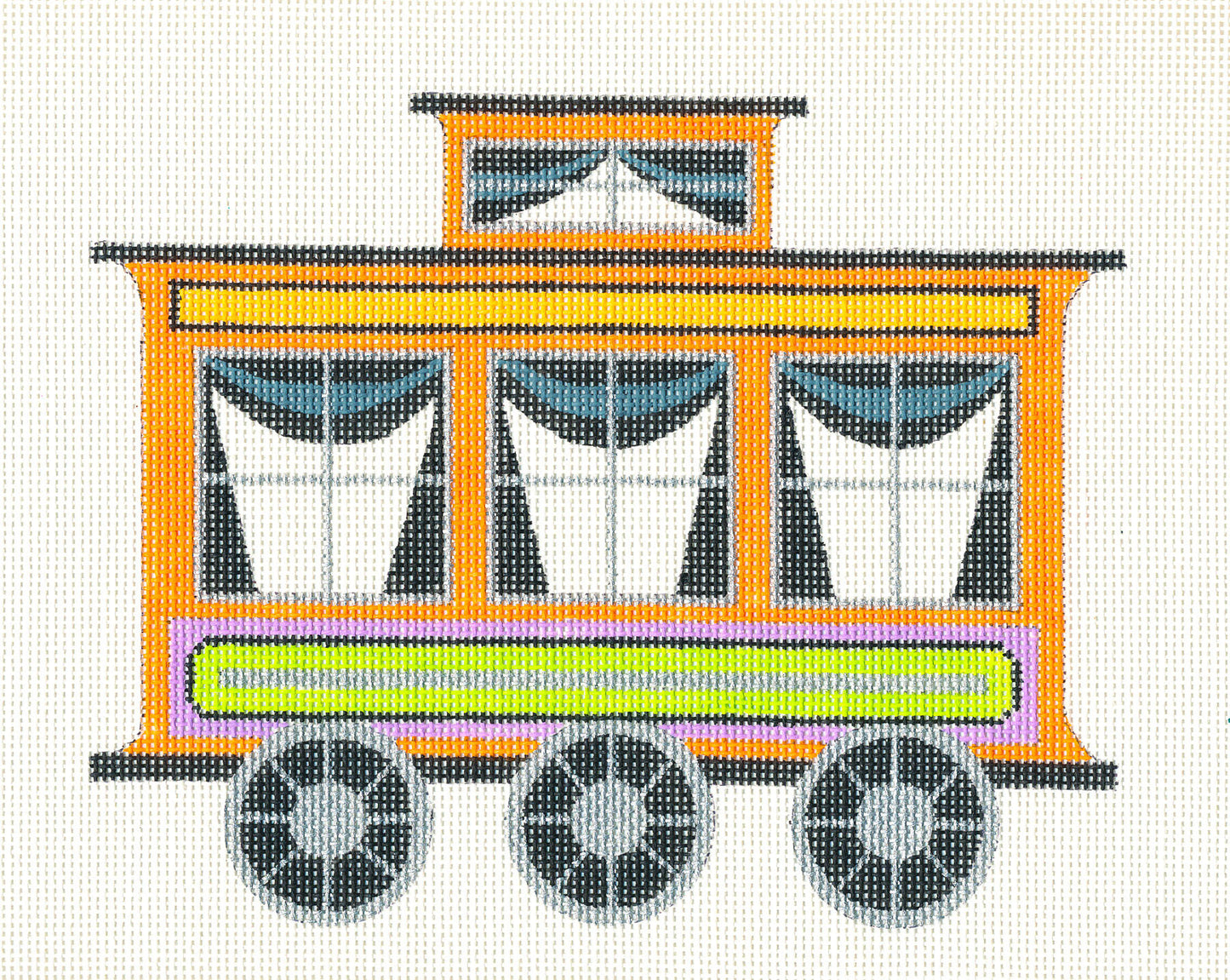 Halloween Train ~ Train Car handpainted Needlepoint Canvas by Raymond Crawford