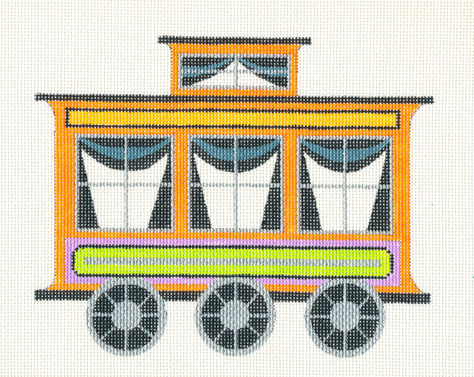 Halloween Train ~ Train Car handpainted Needlepoint Canvas by Raymond Crawford