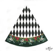 Kelly Clark Tree ~ Harlequin Holly Pillar Tree handpainted Needlepoint Canvas
