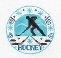 Sports ~ ICE HOCKEY ~ handpainted 18 Mesh 4" Rd. Needlepoint Ornament Canvas by CH Designs from Danji
