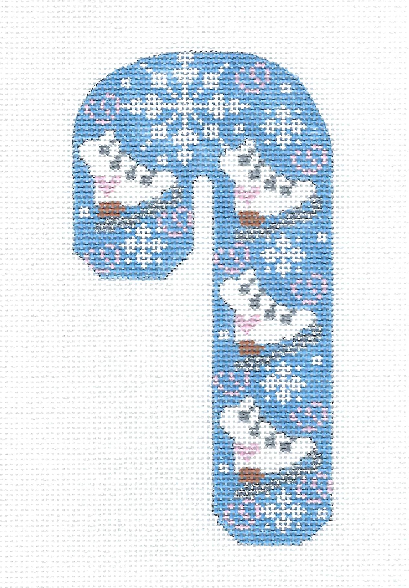 Candy Cane ~ ICE SKATING Medium Sports Candy Cane handpainted Needlepoint Canvas by CH Designs - Danji