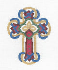 Cross ~ Infinity Ribbons CROSS Religious 6.25" Tall handpainted Needlepoint Canvas Mile High Princess from Susan Roberts