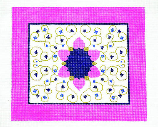 Tallis Bag Canvas ~ Tallis Bag with Floral Star of David and Vines handpainted Needlepoint Canvas