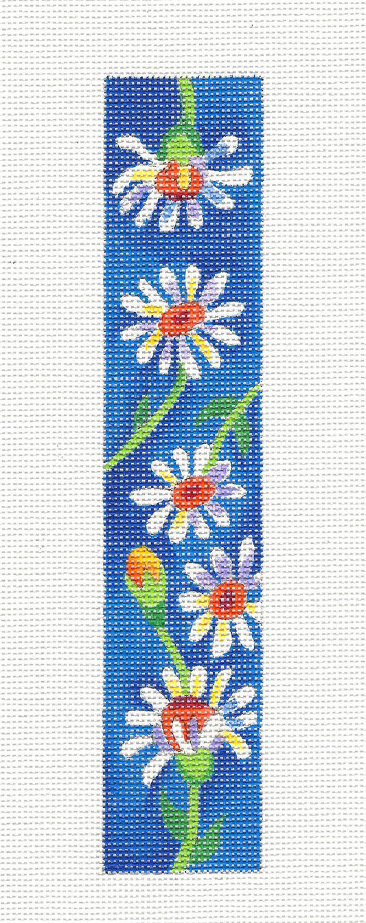 Bookmark ~ Daisy Bookmark or Cuff on Hand Painted Needlepoint Canvas by JulieMar