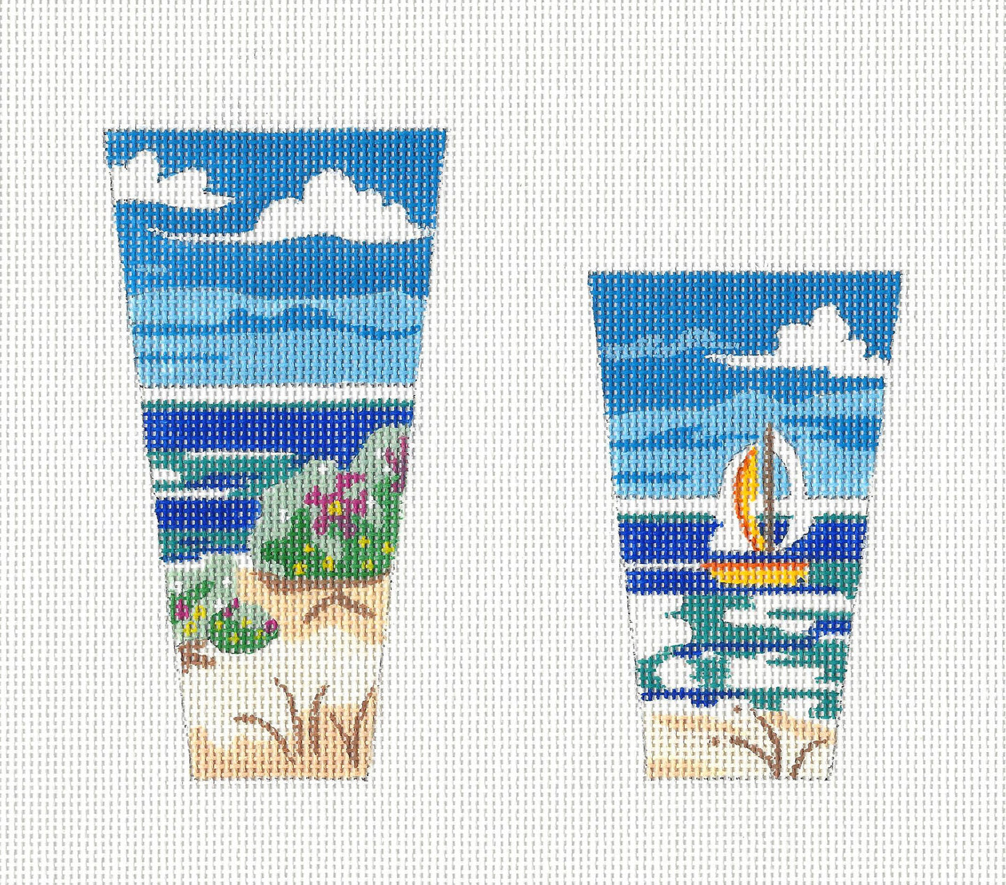 Scissor Case ~ Beach Scapes Two Sided handpainted Needlepoint Canvas by JulieMar