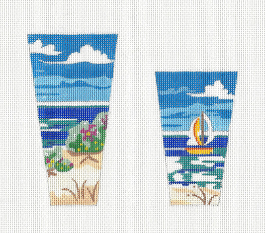 Scissor Case ~ Beach Scapes Two Sided handpainted Needlepoint Canvas by JulieMar