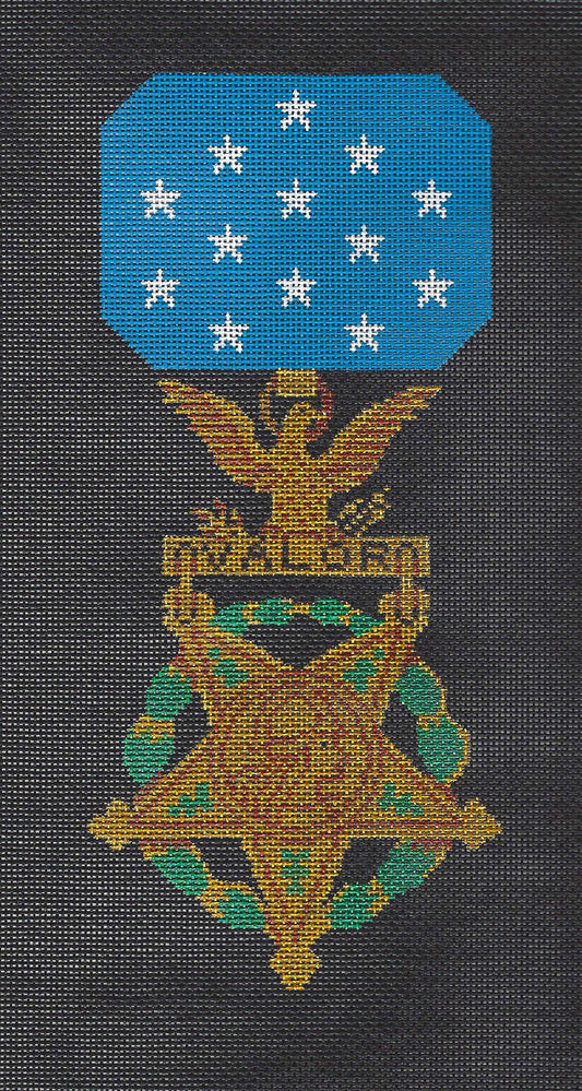 Military ~ Medal of Honor on Black handpainted Needlepoint Canvas by JP Needlepoint