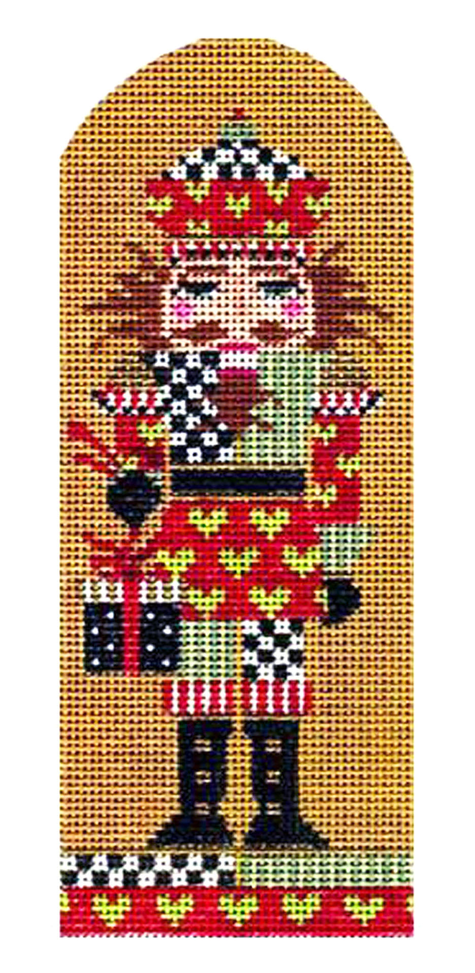 Kelly Clark Canvas ~ Nutcracker Ornament  "Jack of Hearts" handpainted Needlepoint Canvas
