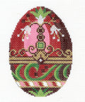 Faberge Egg ~ *EXCLUSIVE* Ruby Jeweled Faberge EGG handpainted 18 Mesh Needlepoint Canvas Ornament by LEE