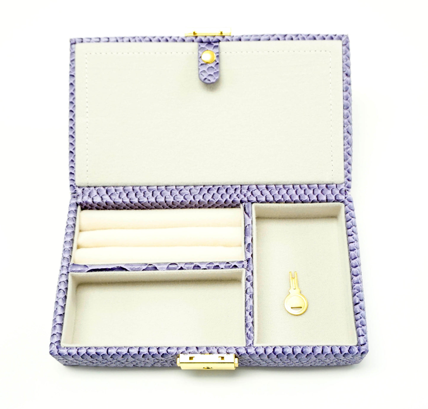 Leather Jewelry Box ~ Purple Leather Jewelry Box with Interior Compartments for Needlepoint Canvas LEE