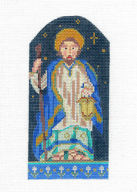 Christmas Nativity ~ JOSEPH Holy Family handpainted Needlepoint Canvas by Kelly Clark