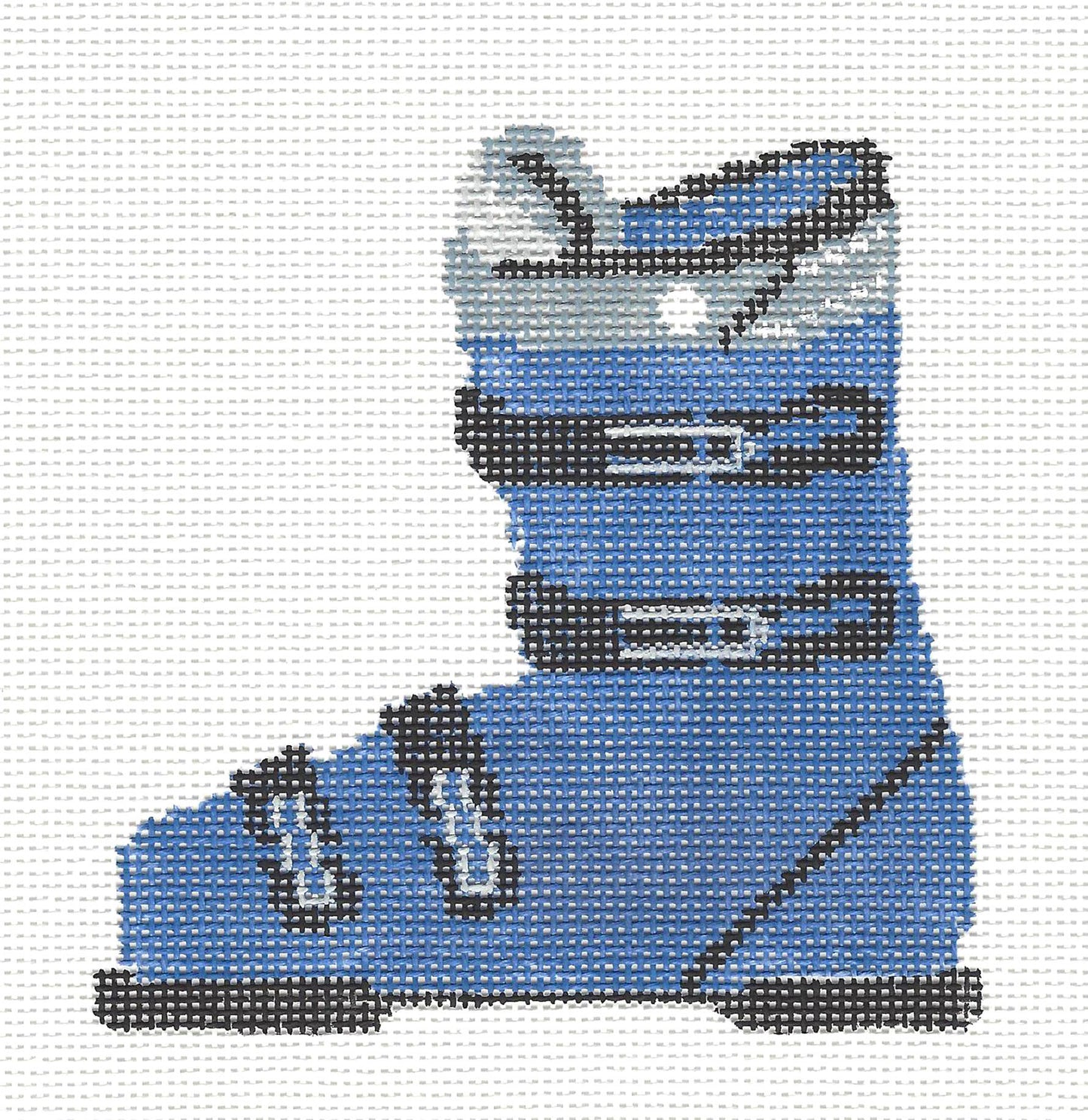Sports Ski Canvas ~ Ski Boot in Blue Ornament 18 mesh handpainted Needlepoint Canvas by Kathy Schenkel