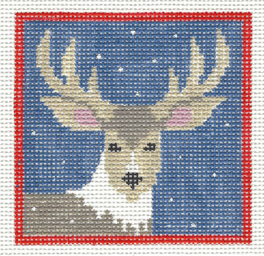 Canvas ~ Deer with Stars handpainted Needlepoint Canvas by Kathy Schenke