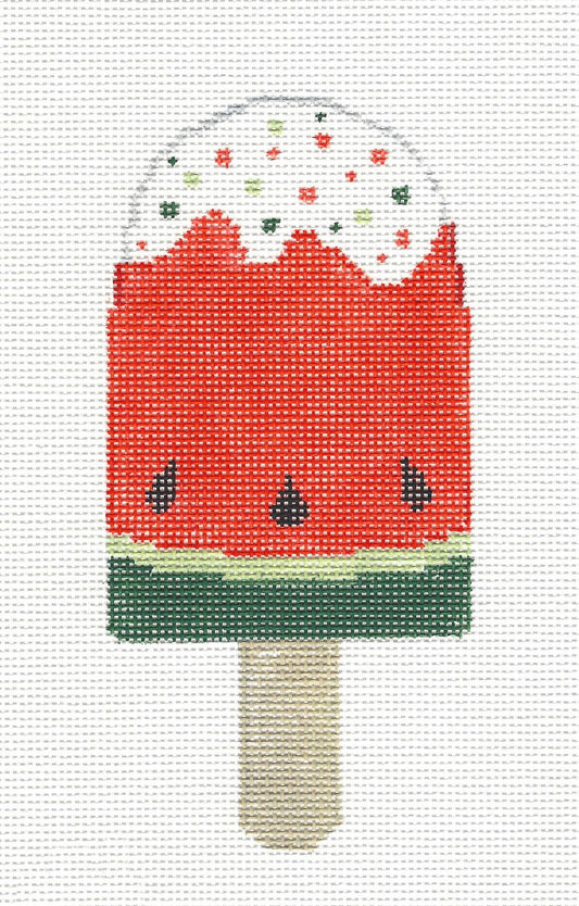 Dream Bar ~ Watermelon Ice Cream Ornament HP Needlepoint Canvas by Kathy Schenkel** SP.ORDER**