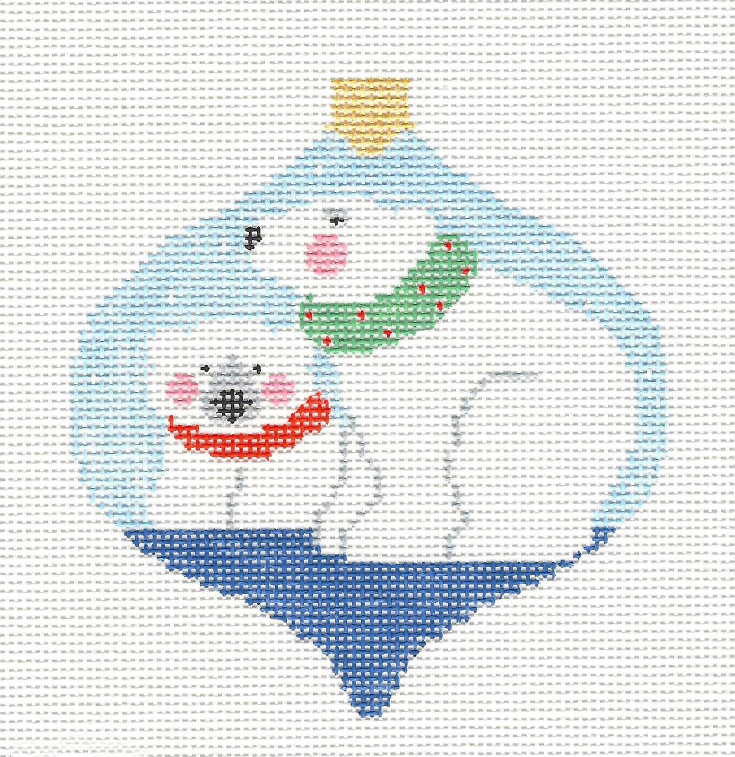 Bauble ~ Holiday Polar Bears handpainted 18 mesh Needlepoint Canvas by Kathy Schenkel