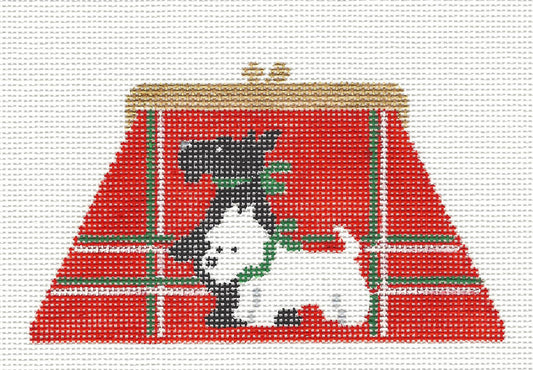 Dog Canvas ~ Two Scotties on a Coin Purse handpainted Needlepoint Canvas by Kathy Schenkel **SP.ORDER**