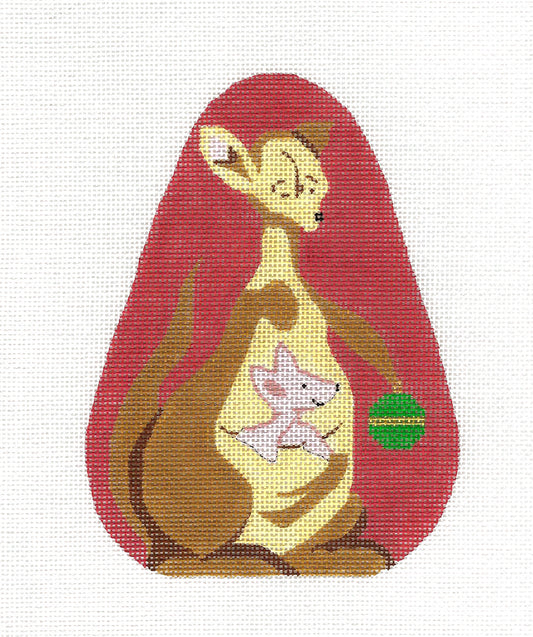 "Kanga & Roo" Ornament from Winnie the Pooh handpainted Needlepoint Canvas by Silver Needle