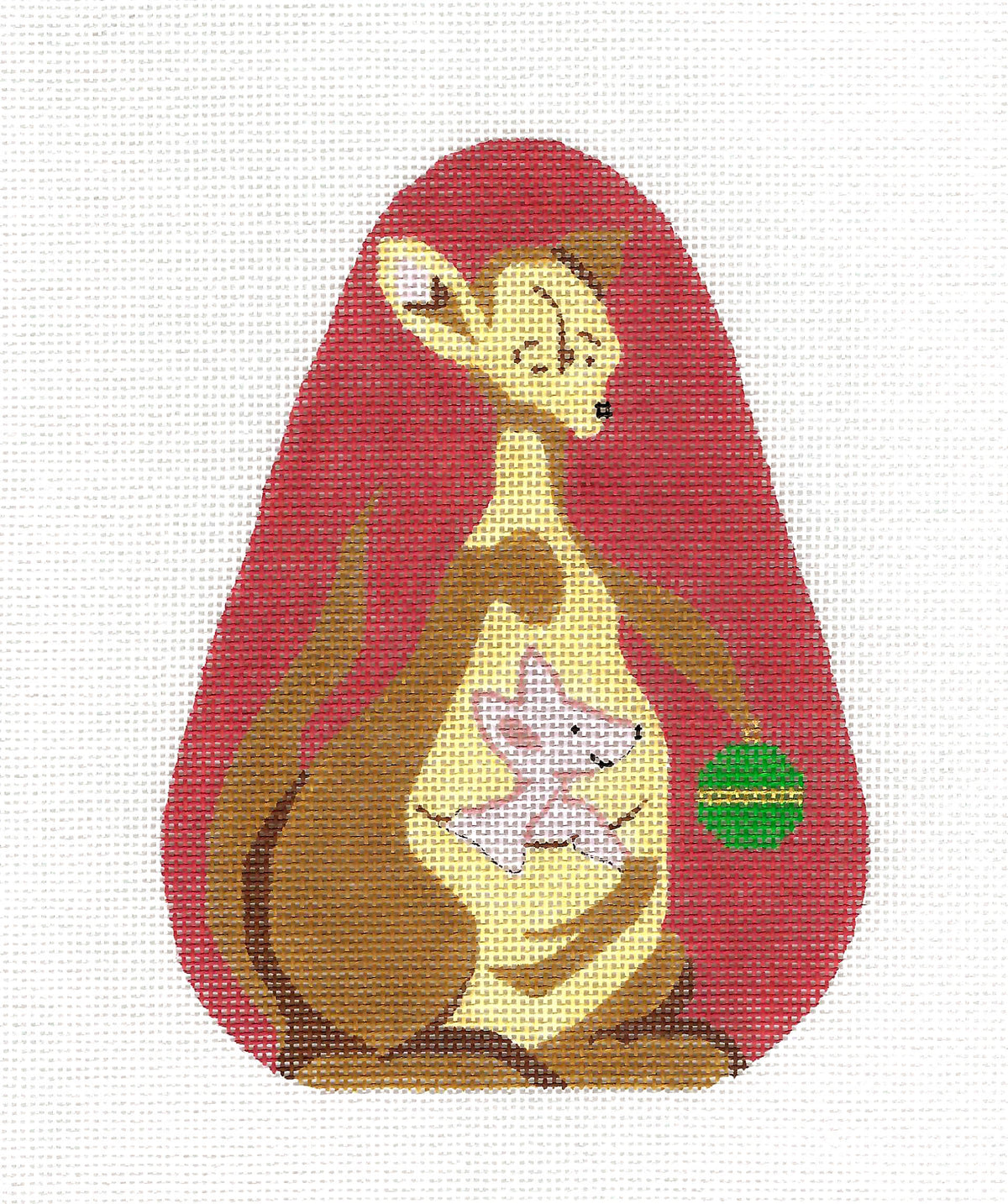 "Kanga & Roo" Ornament from Winnie the Pooh handpainted 18 Mesh Needlepoint Canvas by Silver Needle