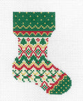 Kelly Clark Stocking ~ Nordic Mini Stocking Ornament 13 MESH handpainted Needlepoint Canvas