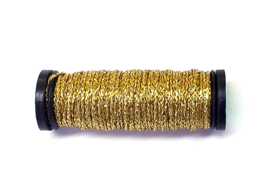 KREINIK BRAID ~ Gold Metallic #002, Size 12 (Medium), 10 Meter Spool for Needlepoint by Kreinik