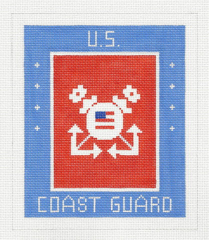 Military ~ COAST GUARD Military handpainted Needlepoint Canvas 7" by 6" on 18 mesh by LEE