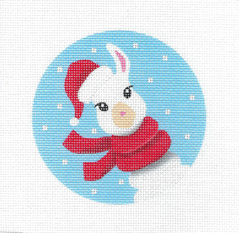 Child's Christmas ~ Llama with Santa Hat & Scarf 18 Mesh handpainted Needlepoint Canvas by Pepperberry