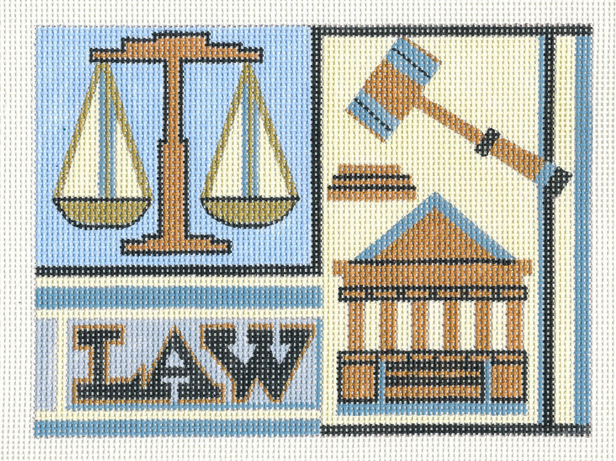 Professions ~ Lawyer ATTORNEY at LAW Profession handpainted 13 Mesh Needlepoint Ornament by Melissa Prince