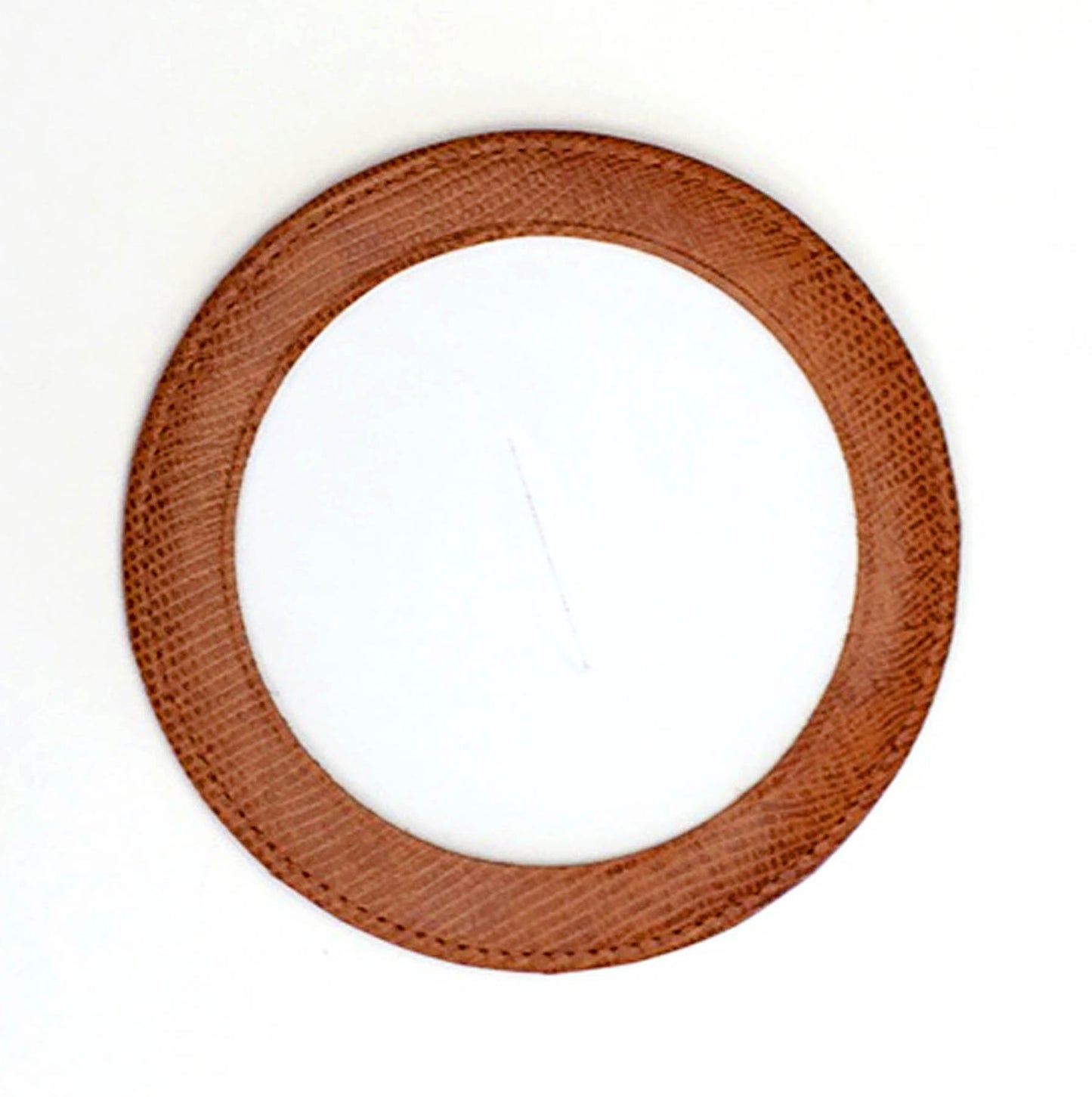 Accessory ~ Tan-Brown Leather Magnetic Coaster or Ornament Holder for Needlepoint Canvas by LEE