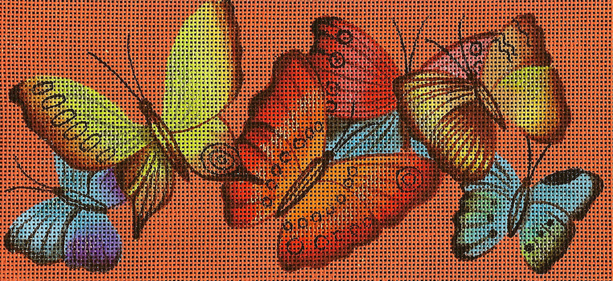 Canvas Insert ~ Butterfly Group by Leigh Design handpainted Needlepoint Canvas "BB Insert" LEE