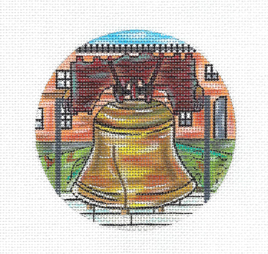 Travel ~ The LIBERTY BELL in Philadelphia, PA Ornament handpainted 18 mesh Needlepoint Canvas by Juliemar