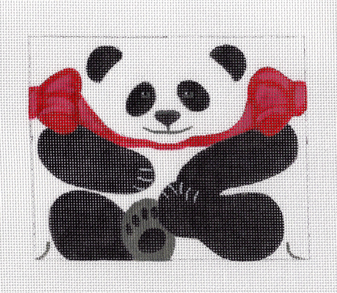 Roll Up ~ Panda Bear 3-D Ornament handpainted Needlepoint Canvas by LIZ  *RETIRED*