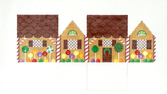 3-D Ornament ~ Christmas Lollipop Gingerbread House 3-D handpainted Needlepoint Ornament by Susan Roberts