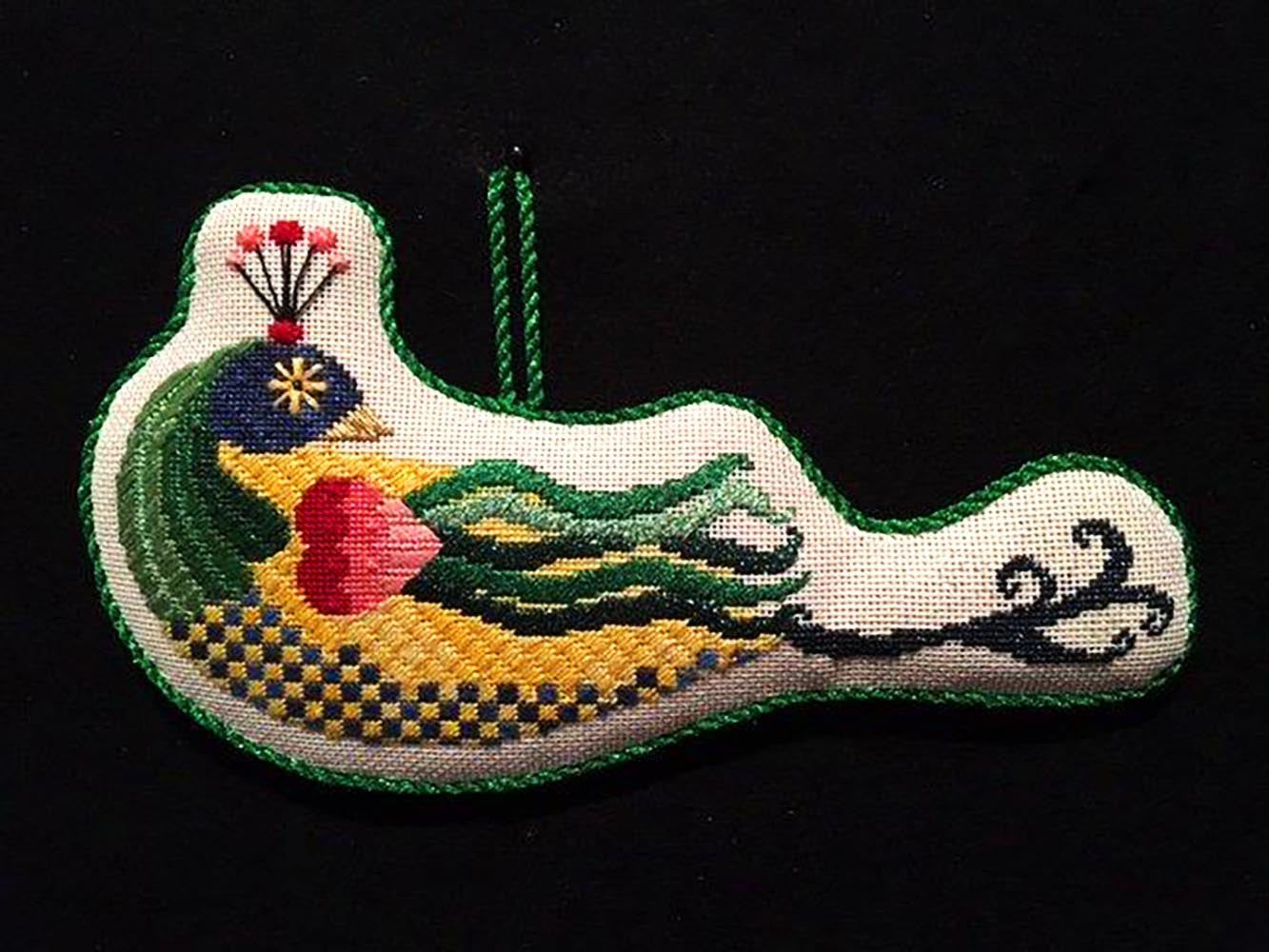 Bird Canvas ~ Lovely Bird with STITCH GUIDE handpainted Needlepoint Canvas by Mile High Princess