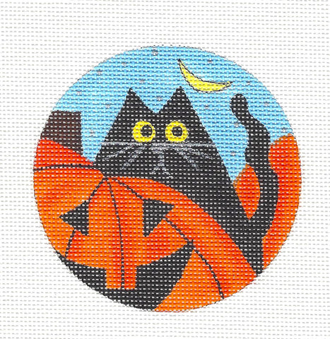 Halloween Cat ~ Halloween Pumpkin Patch Kitty Cat Ornament by Mile High Princess