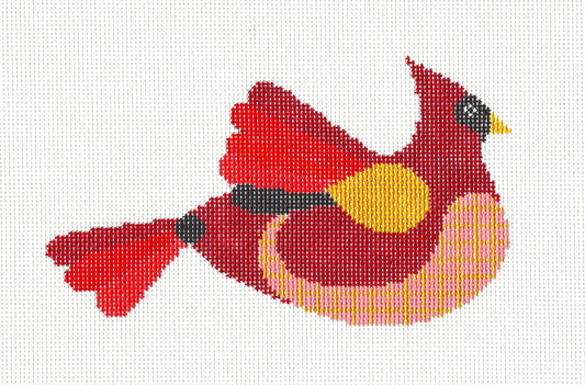 Bird canvas ~ Red Cardinal Bird with STITCH GUIDE handpainted Needlepoint Canvas by Mile High Princess