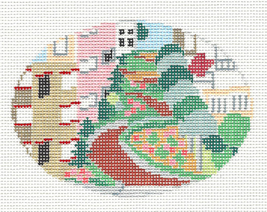 Oval ~ Lombard Street in San Francisco, California handpainted Needlepoint Canvas by Kathy Schenkel