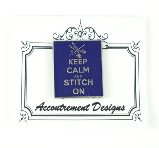 Magnet ~ " Keep Calm and Stitch On" in Dark Purple Magnet Needle Holder for Needlepoint, Sewing Accountrement Designs