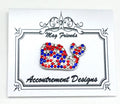 Magnet ~ "RED, BLUE, and WHITE" Crystal Whale Magnetic Needle Holder for Needlepoint, Sewing by Accountrement Designs