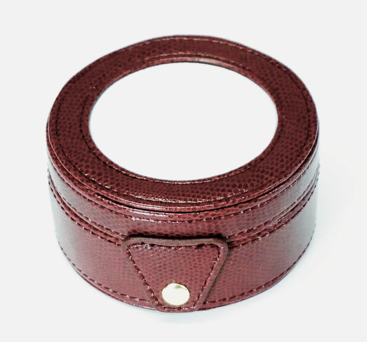 Accessory ~ Maroon Textured Leather Gift Box Snap Case for handpainted Needlepoint Canvas by LEE