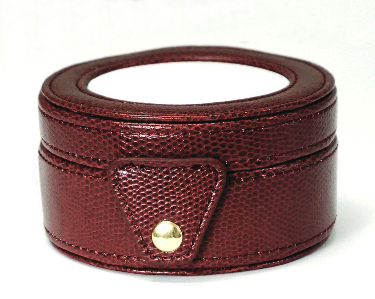 Accessory ~ Maroon Textured Leather Gift Box Snap Case for handpainted Needlepoint Canvas by LEE