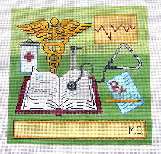 Professions ~ Medical Doctor 14x14 on 13 mesh handpainted LG. Needlepoint Canvas by LEE