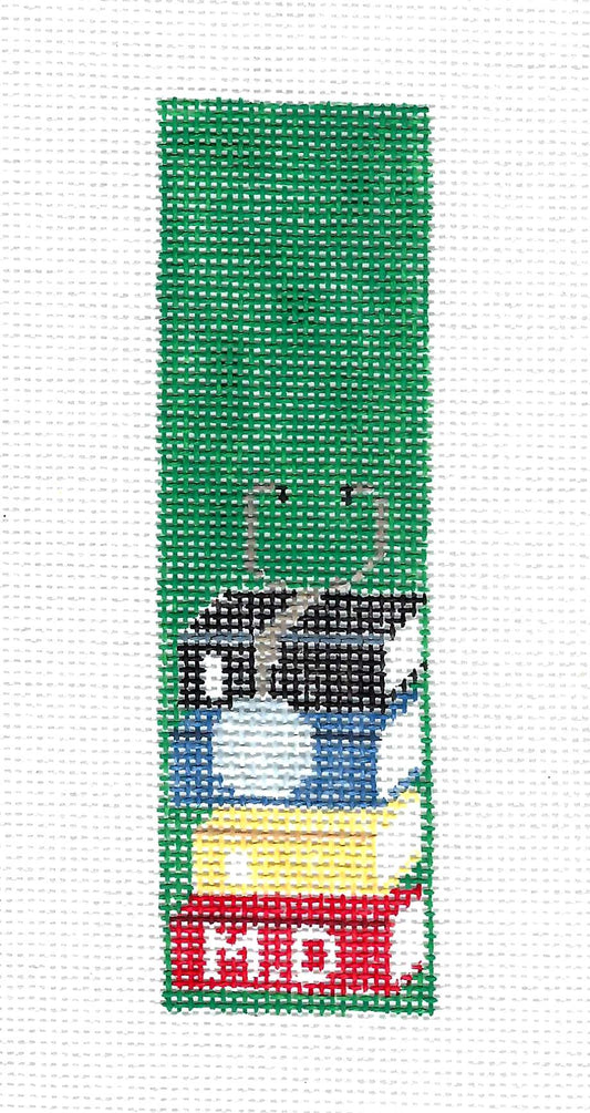 Bookmark ~ Medical Doctor "MD" Handpainted 18 Mesh Needlepoint Canvas by Kathy Schenkel