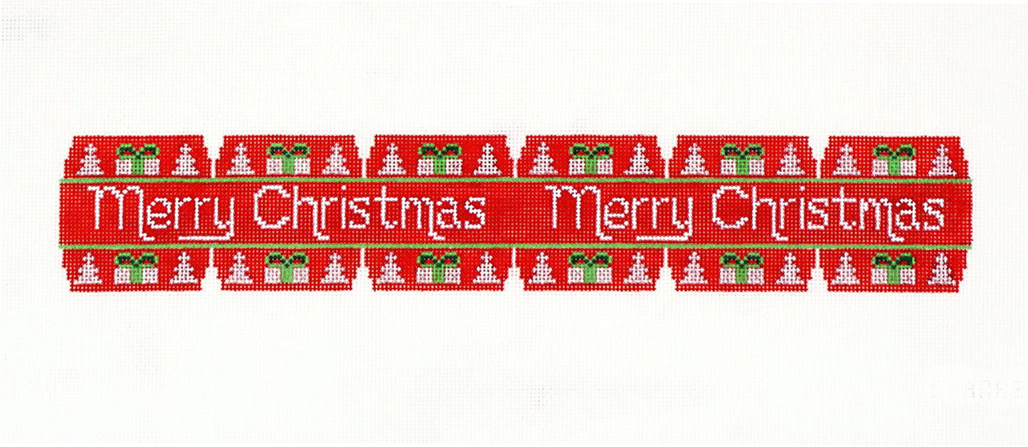 Merry Christmas Ornament Band handpainted Needlepoint Canvas by Starke Art from CBK