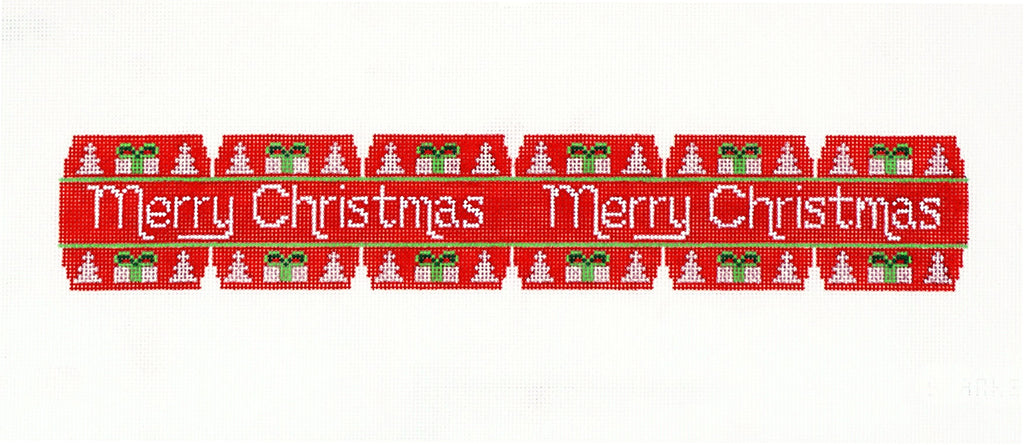 Merry Christmas Ornament Band handpainted Needlepoint Canvas by Starke Art from CBK