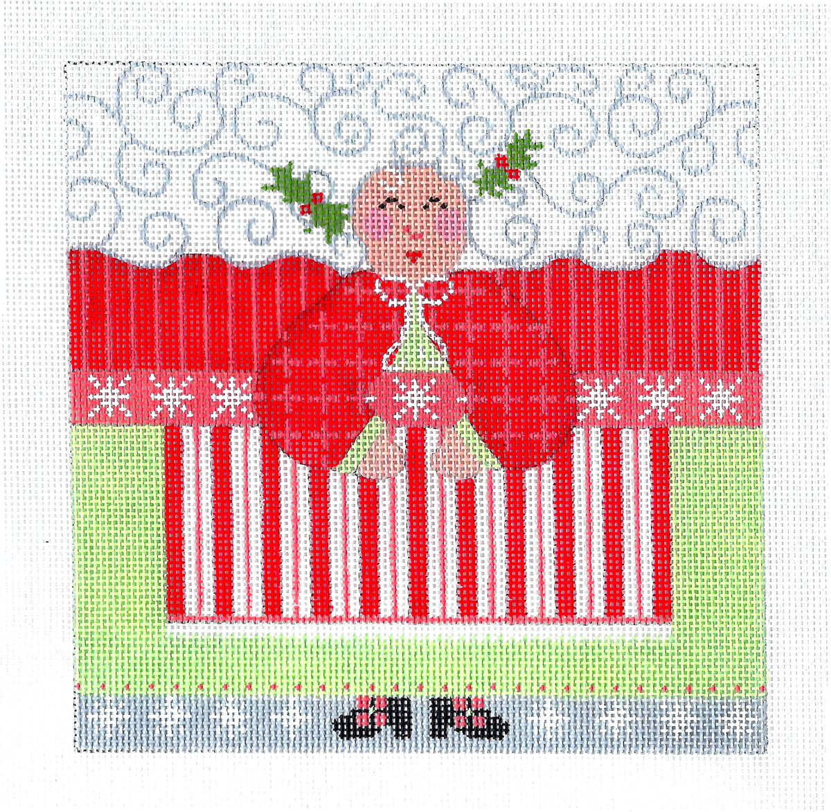 Roll Up Canvas ~ MRS. CLAUS Roll Up Large 3-D Ornament 18 Mesh handpainted Needlepoint Canvas by CH Designs ~ Danji