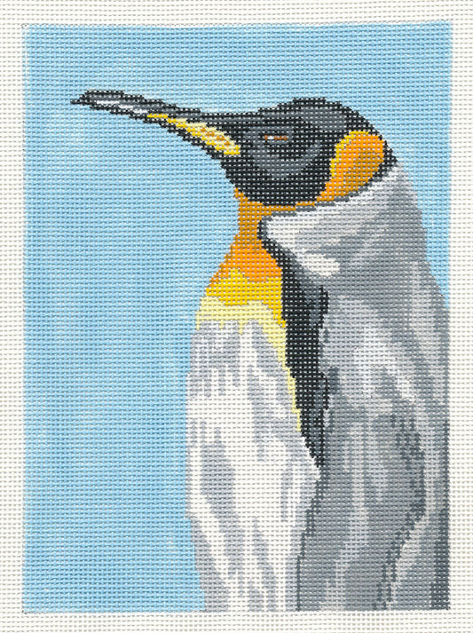 Canvas~Elegant King Penguin Bird handpainted Needlepoint Canvas~by Needle Crossings