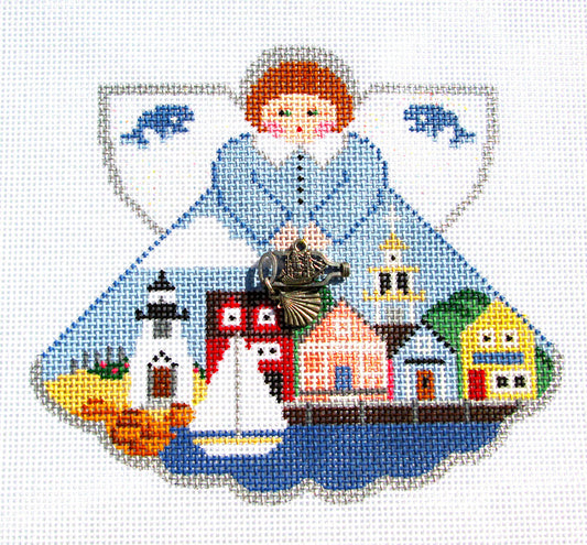 Angel ~ Nantucket Island Angel & Charms handpainted Needlepoint Canvas by Painted Pony