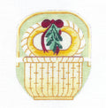 Holiday Nantucket Basket with Mistletoe handpainted Needlepoint Canvas by Silver Needle