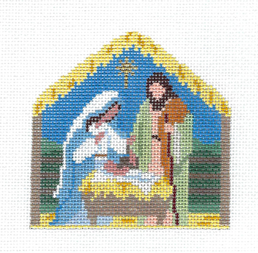 Nativity ~ Mary, Joseph & Jesus Nativity handpainted 18 Mesh Needlepoint Canvas Susan Roberts
